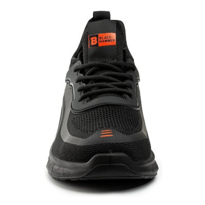 Black Hammer 3000 Men's Safety Work Trainers with Steel Toe Cap Trekking Shoes Non-Slip Footwear Black S1P SRC (8 UK)