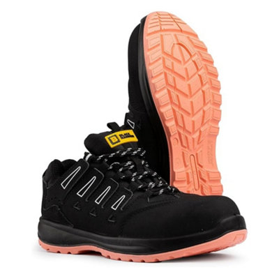 Black Hammer Betsy Lightweight Safety Trainers Womens Composite Toe Cap Metal Free Non Slip Breathable S1P SRC Work Shoes (4 UK)