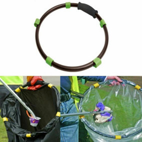 Black Handy Hoop Ring Sack Bin Refuse Garbage Bag Holder Plastic with Handle