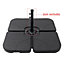 Black HDPE Square Water and Sand Filled Plastic Freestanding Garden Parasol Base