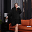 Black Heated Oversized Luxury Soft Hoodie