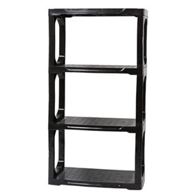 Black Heavy Duty 4 Tier Durable Shelving Unit For Garage, Warehouse & Home Use