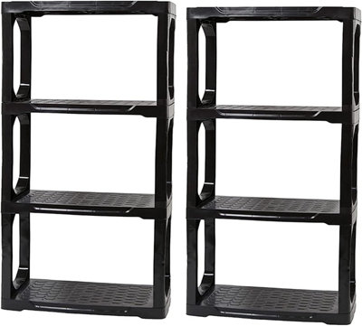 Black Heavy Duty 4 Tier Durable Shelving Unit For Garage, Warehouse & Home Use