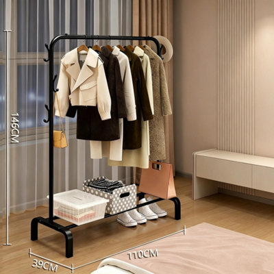 Black Heavy Duty Clothes Rail Hanging Rack Storage Garment Display