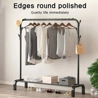Black Heavy Duty Clothes Rail Hanging Rack Storage Garment Display