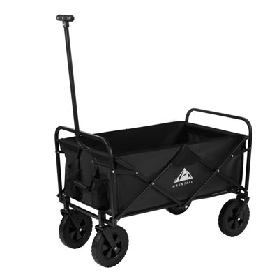 Black Heavy Duty Foldable Garden Festival Trolley Camping Folding Cart Wagon Truck Wheelbarrow