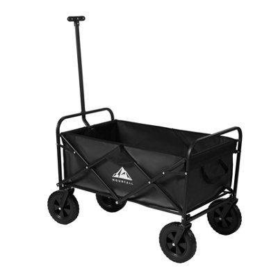 Black Heavy Duty Foldable Garden Festival Trolley Camping Folding Cart Wagon Truck Wheelbarrow - 3