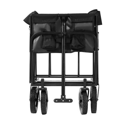 Black Heavy Duty Foldable Garden Festival Trolley Camping Folding Cart Wagon Truck Wheelbarrow - 7