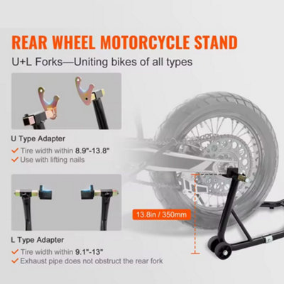 Black Heavy Duty Rear Motorcycle Paddock Stand for Bike Maintenance ...