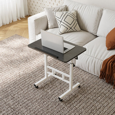 Black Height Adjustable Mobile Overbed Table