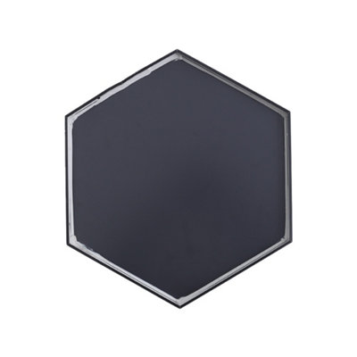Black Hexagon Wall Mirror Framed Bathroom Mirror Vanity Mirror 400 x 340 mm