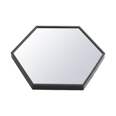 Black Hexagon Wall Mounted Framed Bathroom Mirror Vanity Mirror for Dressing Table 400 x 340 mm