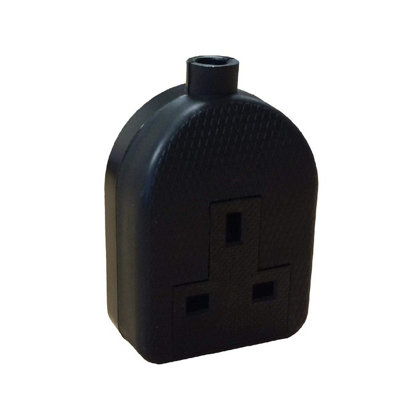 Black High Impact Extension Single Socket/Heavy Duty Electrical 1 Gang