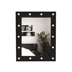 Black Hollywood Vanity Mirror Wall Decor Vanity Mirror for Living Room Bedroom 40x50cm