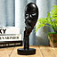 Black Home Decor Art Woman face Statue for Desk Decor 11 Inch