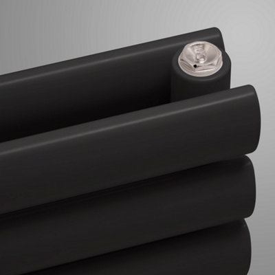 Black Horizontal Double Panel Radiator 590mm x 1780mm