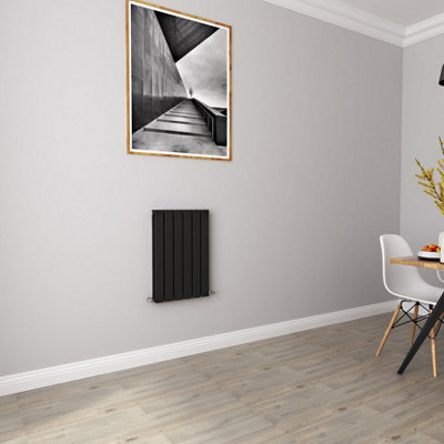 Black Horizontal Double Pannel Radiator (H)600mm (W)408mm 1922 BTU Steel Compatible for Central Heating System
