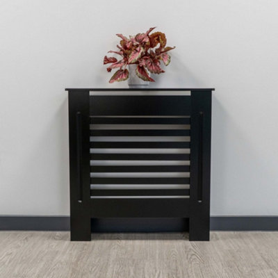 Black Horizontal Line Design Radiator Cover - Small