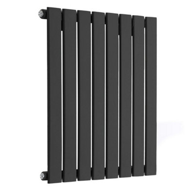 Black Horizontal Single Flat Panel Radiator 595mm x 560mm