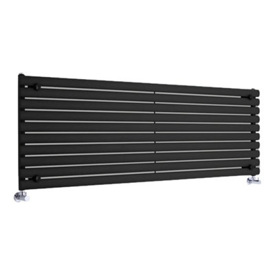 Black Horizontal Single Panel Radiator 590mm x 1780mm