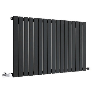 Black Horizontal Single Panel Radiator 635mm x 1190m