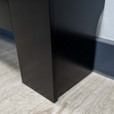 Black Horizontal Slat MDF Radiator Cover - Adjustable - 140-204cm (W) x ...