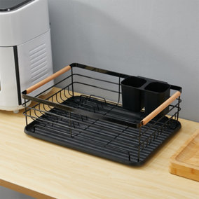 Black Iron Dish Drainer and Removable Drain Board
