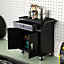 Black Key Lockable Heavy Duty Metal Workshop Tool Trolley Rolling Storage Cabinet