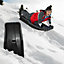 Black Kids Heavy Duty Snow Sledge Toboggan Sleigh Sled Rope Plastic Adults Ski Board