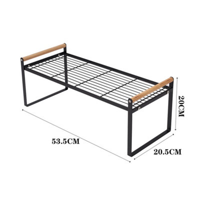 Black Kitchen Spice Rack Storage Shelf Worktop Organizer Dish Rack W 535 mm