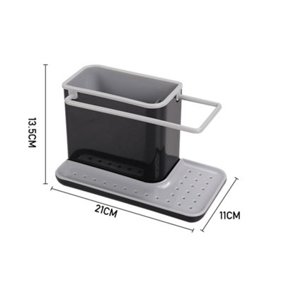 Black Kitchen Sponge Cloth Drainer Holder Pan Brush Rag Rack
