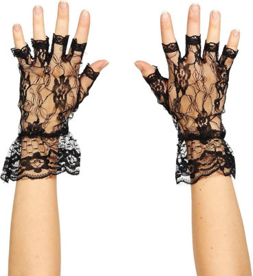 【FETICO】LACE FINGERLESS GLOVES  black FETICO】LACE FINGERLESS GLOVES black 指なし手袋 おしゃれ