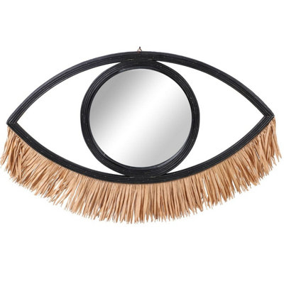 Black - Large Decorative Eye Shaped Mirror