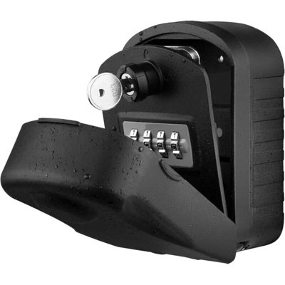 Black Large Outdoor Key Safe with 4 Combinations and Emergency Keys ...