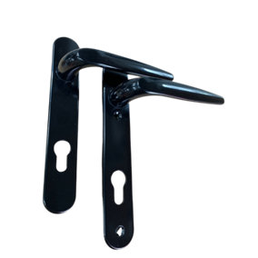 Black Leaver Leaver Short Backplate upvc door handle