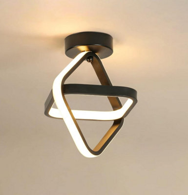Black LED Ceiling Light 21 W Square Modern Indoor Ceiling Lamps (warm light)