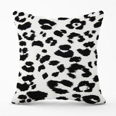 Black and white leopard print cushions sale