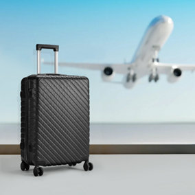 Black Lightweight Hardside Travel Suitcase with Spinner Wheels 20"
