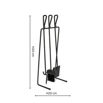 Black Linear Companion Set H73cm W27cm