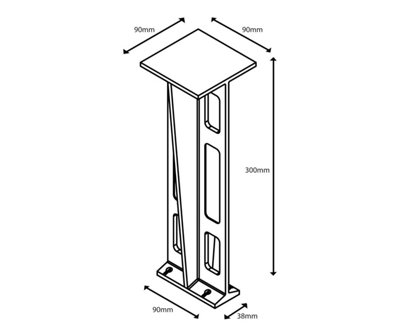 Black Loft Leg XL Loft storage stilt (H) 300mm x (W) 90mm, Pack of 24 ...