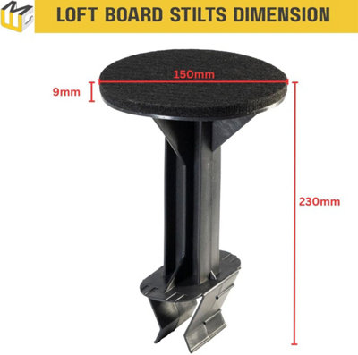 Black Loft Storage Stilts 22.5cm (H) x 15cm (W) Box of 12