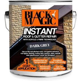 Black Magic Instant Roof & Gutter Repair One Coat Application Instant Weather Protection with Acrylic & Fibre Technology 1L