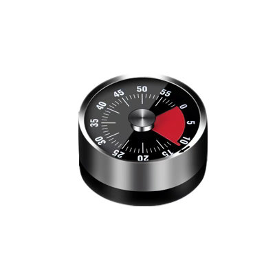 Black Magnetic Kitchen Timer, Stainless Steel Cooking Countdown Timer