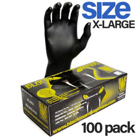 Black Mam Gloves Workshop 6mil Thick Nitrile Glove Box of 100 Extra Large