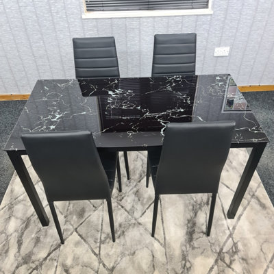 Faux marble deals dining table ashley