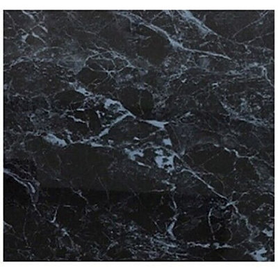 Black Marble Gloss Shower Panel 1000mm Wide x 2.4m Wet Wall  Bathroom Cladding PVC 10mm Thick