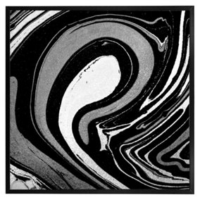 Black marbled paint (Picutre Frame) / 12x12" / White