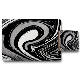 Black Marbled Paint (Placemat & Coaster Set) / Default Title