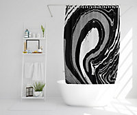 Black Marbled Paint (Shower Curtain) / Default Title