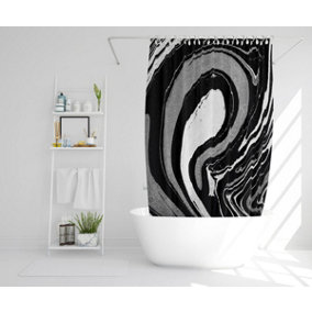 Black Marbled Paint (Shower Curtain) / Default Title